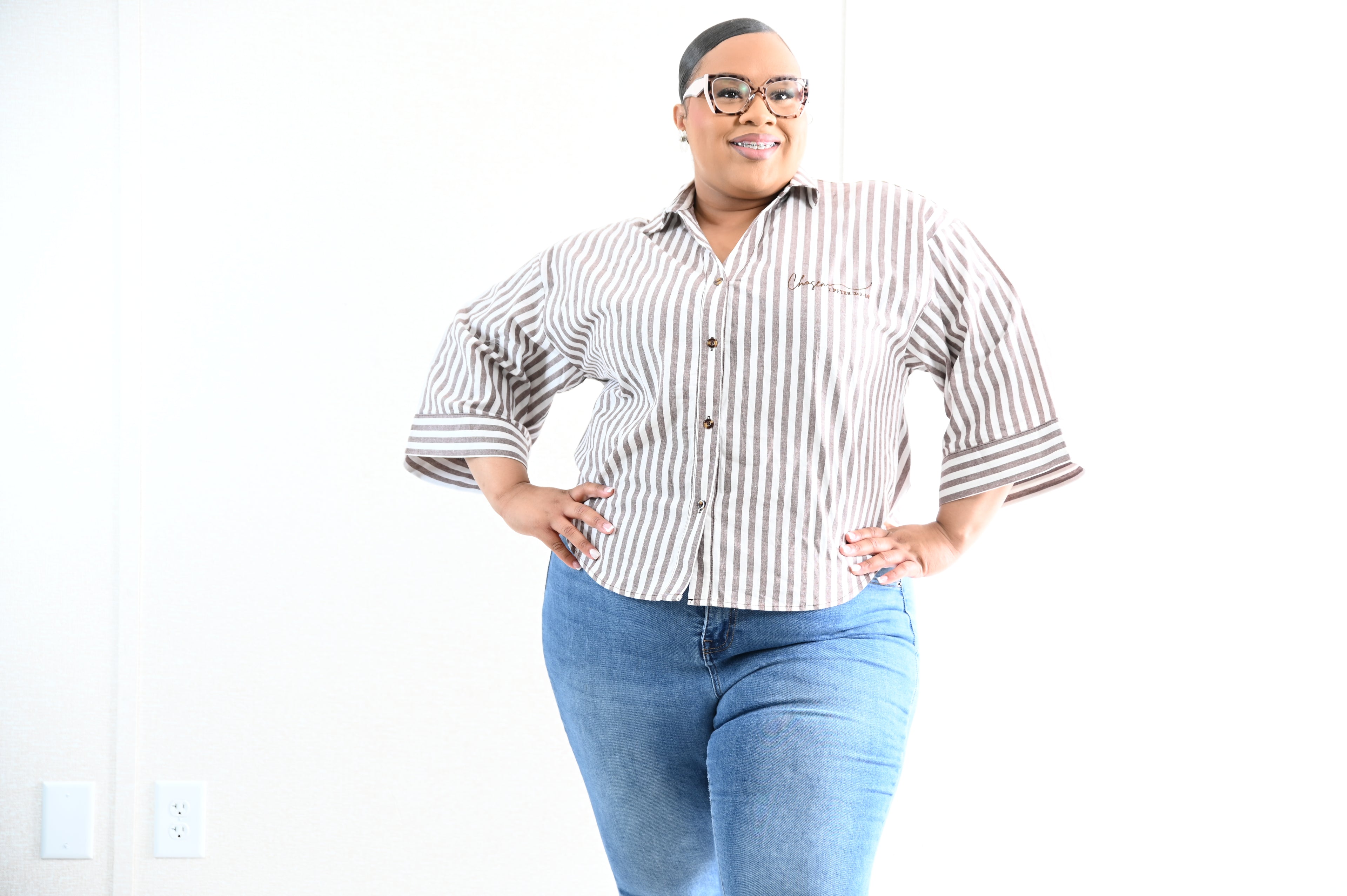 Jesus Saves/Chosen Striped Top