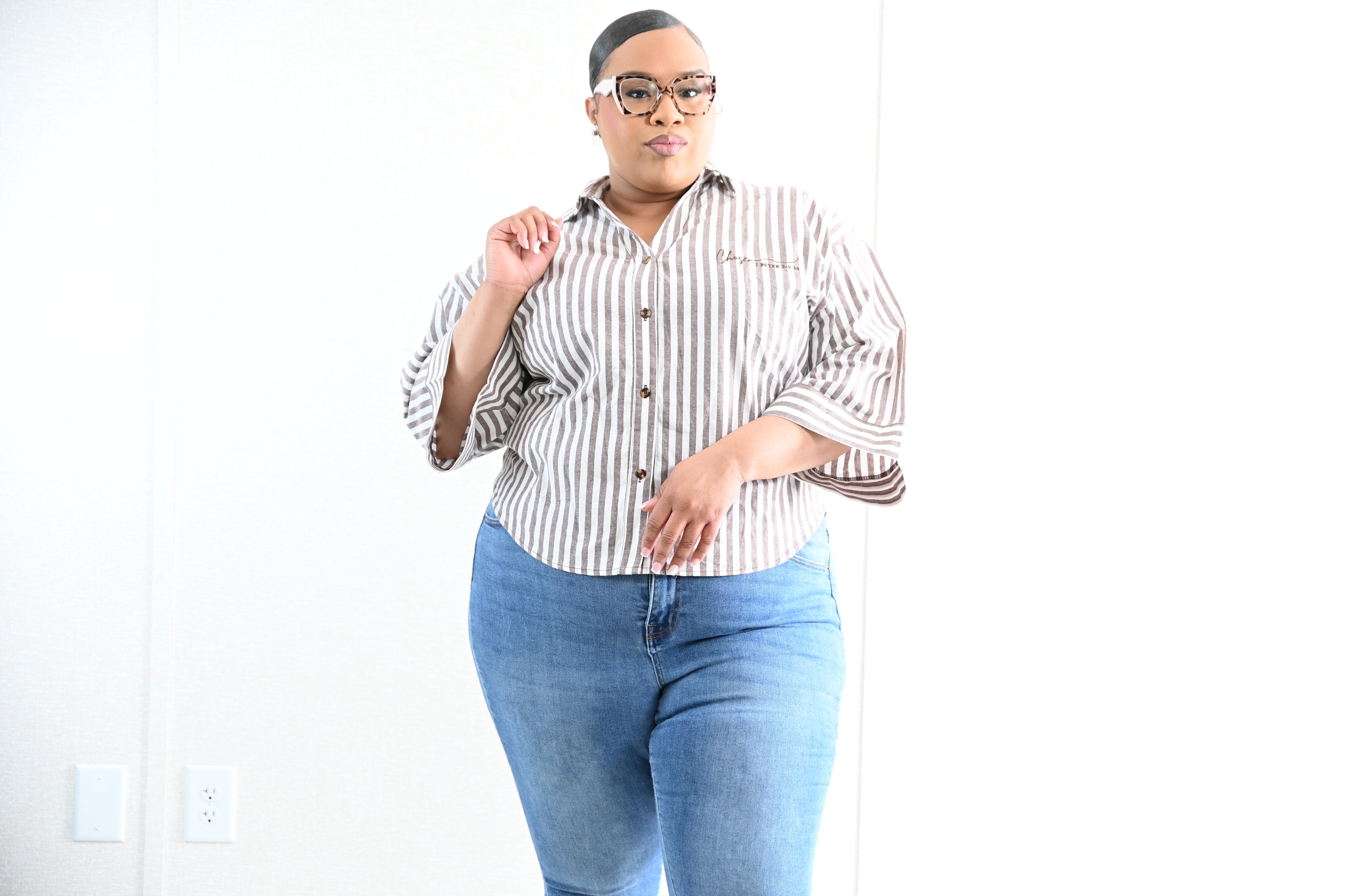 Jesus Saves/Chosen Striped Top