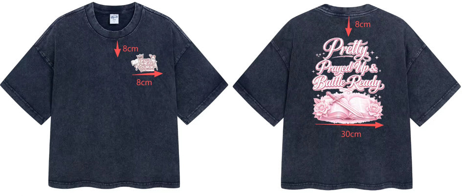 Pretty Prayed Up & Battle Ready Boxy Tee (PRE-ORDER)